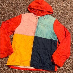 Vintage 70s Kids Color Block Windbreaker Jacket